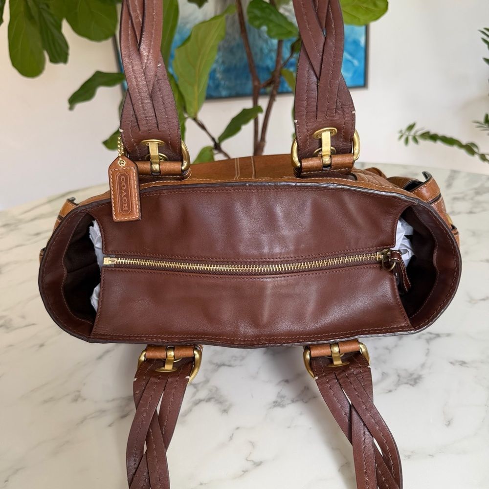 Coach Vintage Y2K Soho Mia Braided Strap Leather Shoulder Tote Bag Tobacco 10049 - Picture 10 of 16